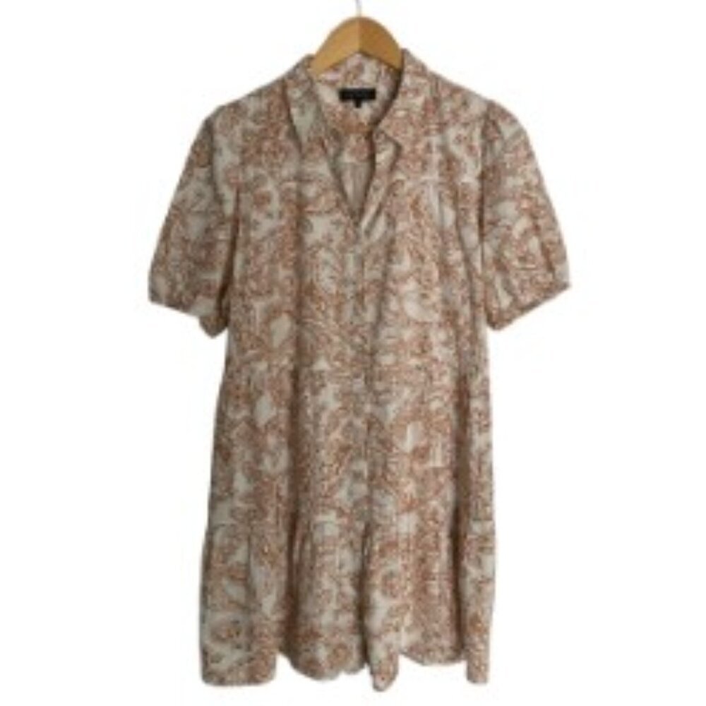 1. State Paisley Tiered Button Up Dress Large